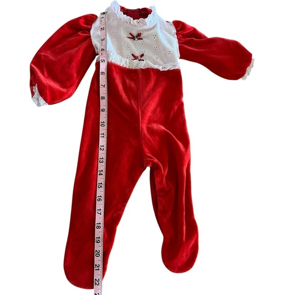 Vintage Petit Jardin By Mashtex Red and White Long Sleeve One Piece-Size Medium - Picture 9 of 10